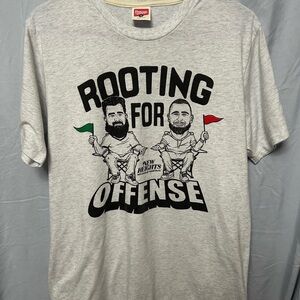 HOMAGE Light Gray 'Rooting for Offense' Graphic Tee with Black, Red & Green